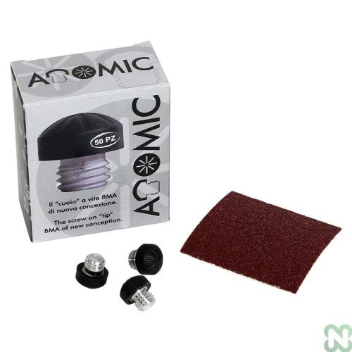 Atomic 12mm skruedup i gummi og aluminium (1 stk)